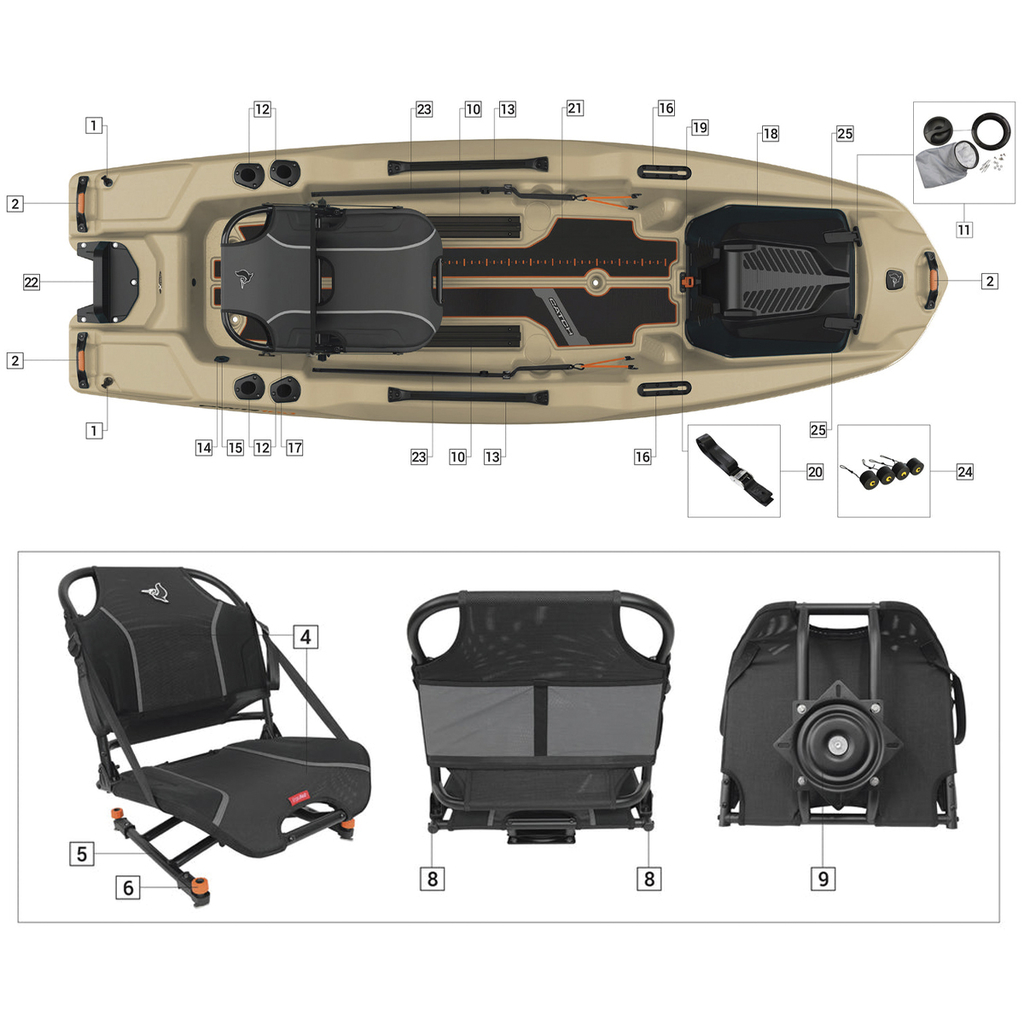 Kayak Rígido Pelican Catch PWR 100