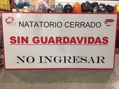 Cartel para Pileta Sin Guardavidas 30 x 60 cm