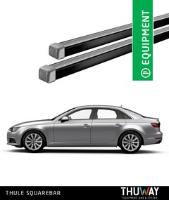 Barras Portaequipaje Thule SquareBar Audi A4 Sedan 2016-2018 Techo Plano