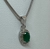 Cadena de Plata 925, Rodinada en Oro Blanco Con Circoñas y Agata Verde. en internet