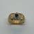 Anillo Love Realizado en Oro Amarillo 18klts y Circoña Engarzada a Mano, Zafiro central. - tienda online