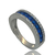 Anillo Rodinado en Oro Blanco 18klt y base en Plata 925. Zafiros y Circoñas.