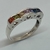 Anillo de Plata 925 Medio sin Fin Calado Corazones Multicolor.