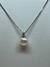 Cadena de Plata 925, Rodinada en Oro Blanco con Perla Cultivada. - comprar online