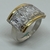 Anillo de Plata 925 y oro 18klts. Circoñas Cubicas. - tienda online