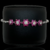 Pulsera en Plata 925 Modelo Floral con Zafiros Franceses Rosas. - comprar online