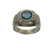 Anillo de Plata 925 y Oro18klts. Aguamarina y Circoñas. - tienda online