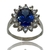 Anillo de Plata 925 Ley Dy Dy de Zafiro OIval y Circoñas.