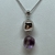 Cadena de Plata 925, Rodinada en Oro Blanco Con Amatista Natural Exclusivo. en internet