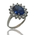 Imagen de Anillo de Plata 925 Ley Dy Dy de Zafiro OIval y Circoñas.