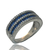 Anillo Rodinado en Oro Blanco 18klt. zafiros Doble Hilera. - comprar online