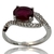 Anillo de Plata 925 Granate Almandino Natural y Circoñas.