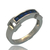 Anillo Rodinado en Oro Blanco 18klt y Zafiros Azules Carre. - karinjoyas