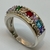Anillo de Plata 925 y Oro 18klts. Rubies, Zafiros, - karinjoyas