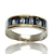 Anillo de Plata 925 y Oro 18klts. Zafiros