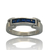 Anillo Rodinado en Oro Blanco 18klt y Zafiros Azules Carre. - tienda online