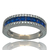 Anillo Rodinado en Oro Blanco 18klt y base en Plata 925. Zafiros y Circoñas.