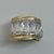 Anillo de Plata 925 y oro 18klts. Circoñas Cubicas.