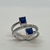 Anillo de Plata 925 y Rodio de Oro18klts Zafiros carre y Circoñas. - tienda online