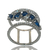 Anillo Rodinado en Oro Blanco 18klt y Zafiros Azules Carre. - comprar online