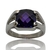 Anillo de Plata 925 Rodinado en Oro 18klts. Amatista central.