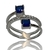 Anillo de Plata 925 y Rodio de Oro18klts Zafiros carre y Circoñas.