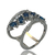Anillo Rodinado en Oro Blanco 18klt y Zafiros Azules Carre. en internet