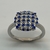 Anillo de Plata 925 y Rodinado en Oro Blanco 18klts. Zafiros y Circoñas. en internet