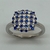 Anillo de Plata 925 y Rodinado en Oro Blanco 18klts. Zafiros y Circoñas.
