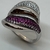 Anillo de Plata 925 y Rodio de Oro 18klts. Circoñas Cubicas y Rubies. - karinjoyas
