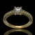 Anillo Solitario Canon Realizado en Oro Amarillo 18klts y Circoña Engarzada a Mano. - comprar online