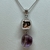 Cadena de Plata 925, Rodinada en Oro Blanco Con Amatista Natural Exclusivo. - comprar online