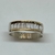 Anillo de Plata 925 y Oro 18klts. Circoñas Cubicas. - karinjoyas