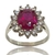Anillo de Plata 925 Ley Dy Dy de Rubi y Circoñas Cubicas.