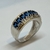 Anillo de Plata 925 y Oro 18klts. Zafiros - karinjoyas