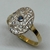 Anillo de Oro 18klts y Plata 925. Art Deco.