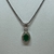 Cadena de Plata 925, Rodinada en Oro Blanco Con Circoñas y Agata Verde.