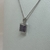 Cadena de Plata 925, Rodinado en oro Blanco. Dije Amatista - karinjoyas