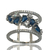 Anillo Rodinado en Oro Blanco 18klt y Zafiros Azules Carre.