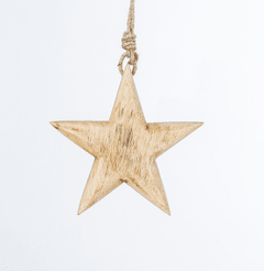 Estrella madera de colgar grande 22 cm Oct 21 - comprar online