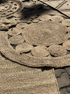 Alfombra redonda yute calada 3/22