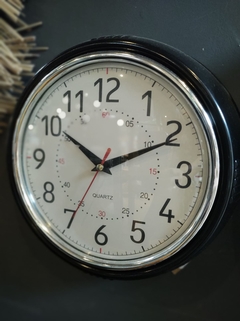 Reloj Quartz Marco plastico negro 24 cm Sc 3/22 en internet