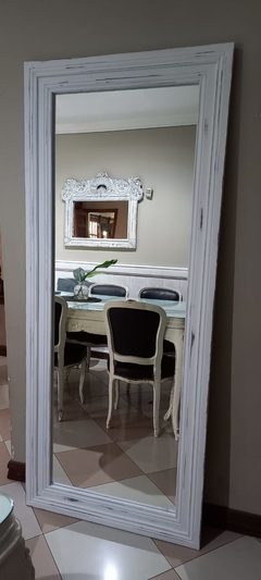 Espejo marco madera blanco chalk paint 1.90x0.80