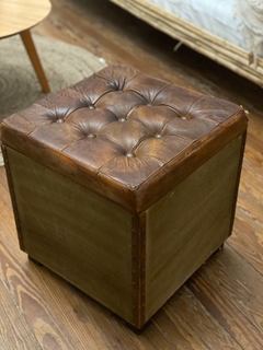 Puff Baul Chester Brown cuero 40x40x45