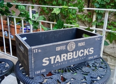 Cajon Starbucks madera color negro grisaceo tiza - 4/22