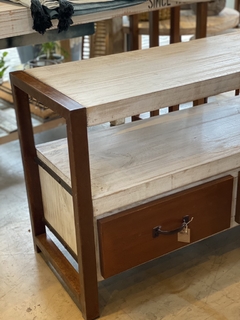 MUEBLE CONSOLA DE TELEVISION HIERRO OXIDO CON 2 CAJONES 1.05x40x60 alt - 4/22