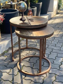 Mesas Nido estilo Industrial hierro Oxido y Madera SET X 2 - 4/22 - tienda online