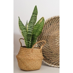 Canasto de fibra natural entramado 23x30x20 cm 03/22