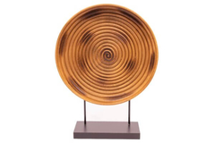 OBJETO DE DECORACION DEMADERA CON BASE DE METAL 16x8x40 BK