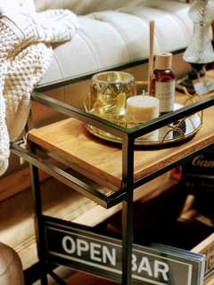 Carrito de hierro y madera con ruedas - 75x33x70CM - PN - 2/6/22 - comprar online